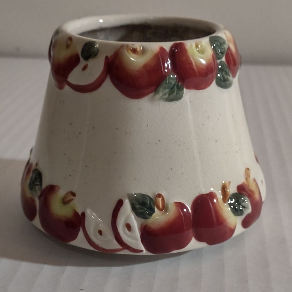 👍 Vintage Yankee Candle Small ceramic Apple Candle Shade  C5